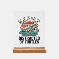 Vintage Turtle Lover Easily Distracted by Turtles