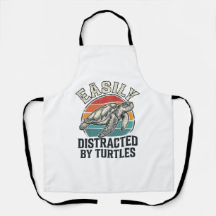 Vintage Turtle Lover Easily Distracted by Turtles  Apron