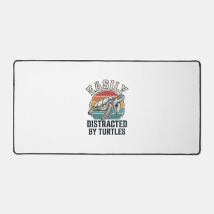 Vintage Turtle Lover Easily Distracted by Turtles  Desk Mat