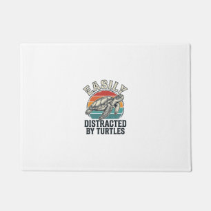 Vintage Turtle Lover Easily Distracted by Turtles Doormat