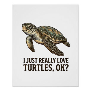 Vintage Turtle Lover Funny Sea Turtle Shirt_1 Poster
