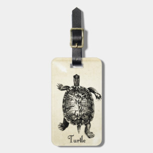VINTAGE TURTLE LUGGAGE TAG