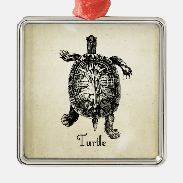 VINTAGE TURTLE METAL TREE DECORATION (Front)