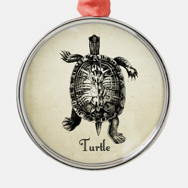 VINTAGE TURTLE METAL TREE DECORATION (Front)