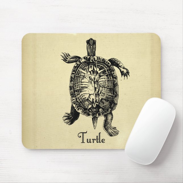 VINTAGE TURTLE MOUSE MAT (With Mouse)