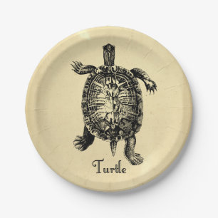 VINTAGE TURTLE PAPER PLATE