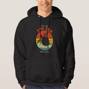 Vintage Turtle Please Keep the Sea Plastic Free Hoodie