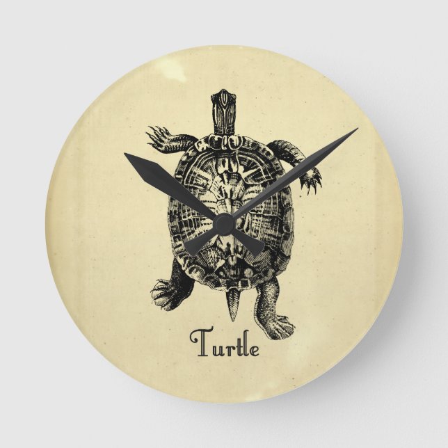 VINTAGE TURTLE ROUND CLOCK (Front)