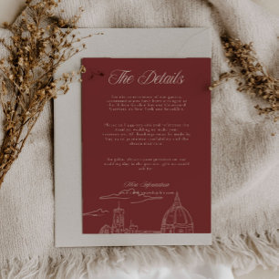 Vintage Tuscan Garden Wedding Detail Card