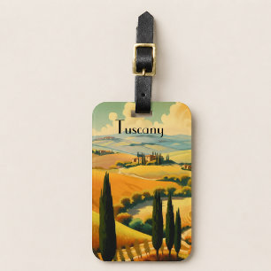 Vintage Tuscany Countryside Custom Text Luggage Tag