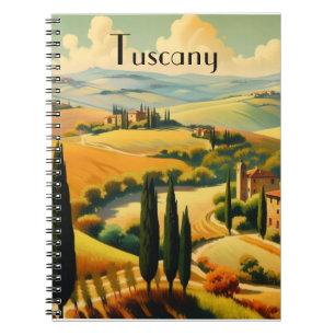Vintage Tuscany Countryside Custom Text Notebook