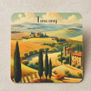Vintage Tuscany Countryside Custom Text Square Sticker