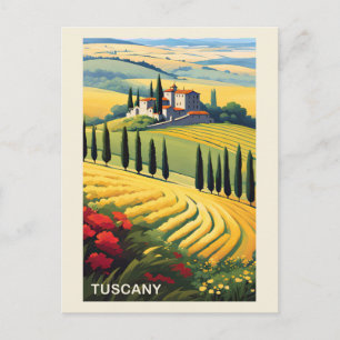 Vintage Tuscany Italy Italian Villa Retro Travel Postcard