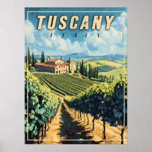 Vintage Tuscany Italy Poster