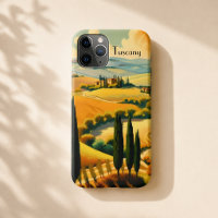 Vintage Tuscany Italy Travel Poster Aesthetic