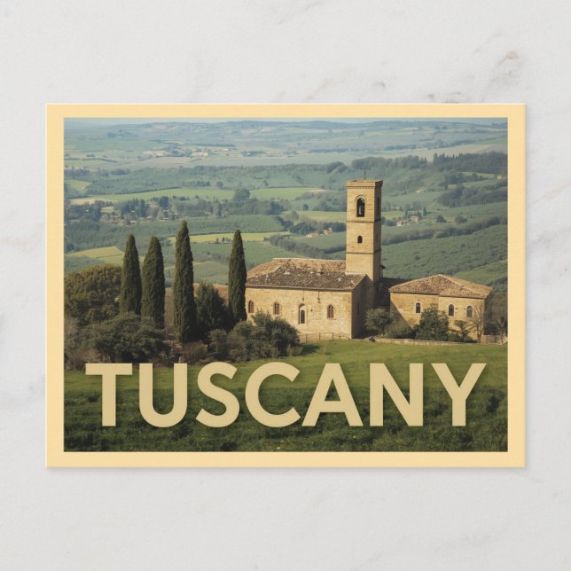 Vintage Tuscany Travel Postcard (Front)