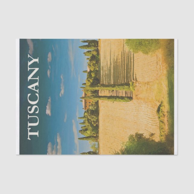 Vintage Tuscany Travel Tissue Paper (Front)
