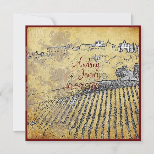 Vintage, Tuscany Vinyard/wedding invitations (Front)