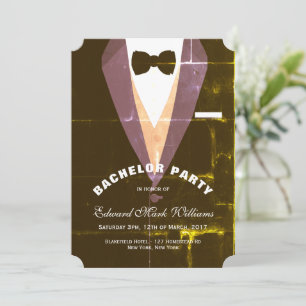 Vintage Tuxedo Bachelor Party Invitation