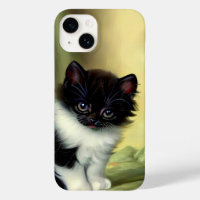 Vintage Tuxedo Kitten Illustration