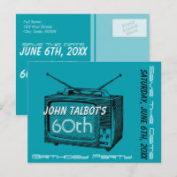 Vintage TV 60th Birthday Save the Date