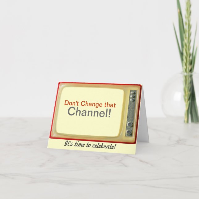 Vintage TV Birthday Card (Front)