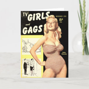 Vintage "TV Girls and Gags" Note Card