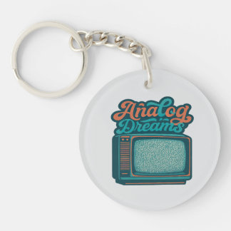 📺Vintage TV Retro Art – "Analogue Dreams" Graphic Key Ring