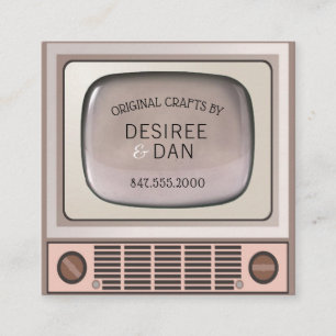 vintage tv set business card