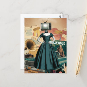 Vintage TV Woman Postcard