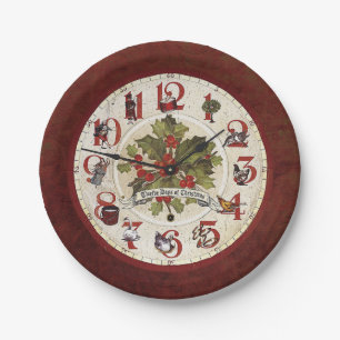 Vintage Twelve Days of Christmas Paper Plate