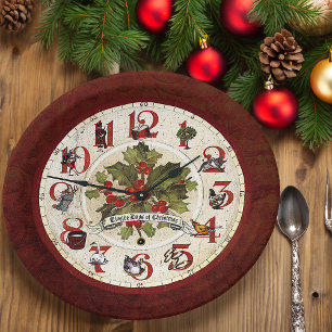 Vintage Twelve Days of Christmas Paper Plate