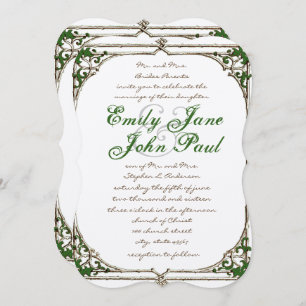 Vintage Twig Ivy Frame Wedding Invitation