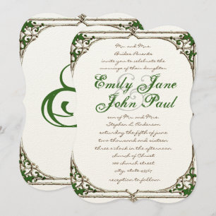 Vintage Twig Ivy Frame Wedding Invitation
