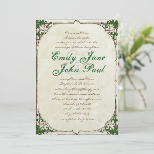 Vintage Twig Ivy Frame Wedding Invitation