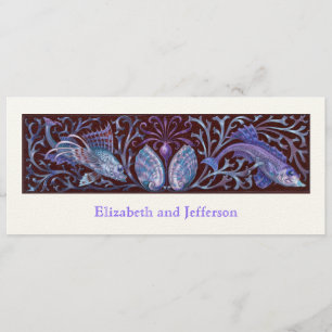 Vintage Twin Fishes Modern Wedding Invitation