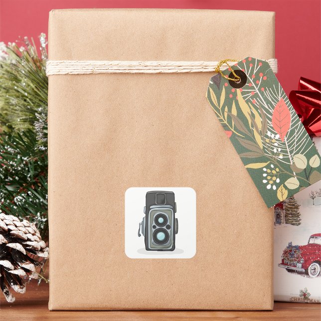 Vintage Twin Lens Reflex TLR Camera Square Sticker (Creator Uploaded)