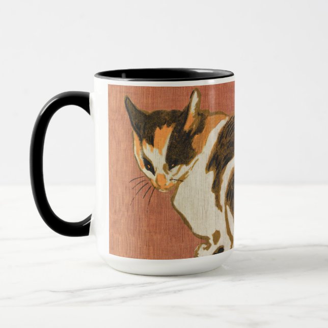 Vintage Two Cats Painting Steinlen Mug (Left)