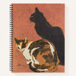 Vintage Two Cats Painting Steinlen Notebook