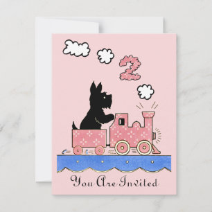 Vintage Two Year Old Birthday Girl Invitation