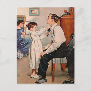 Vintage Tying Daddys Tie Postcard