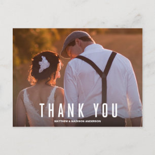 VINTAGE TYPE   WEDDING THANK YOU POST CARD