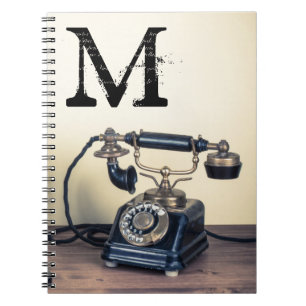 Vintage Type Writer Monogram Initial Note Book