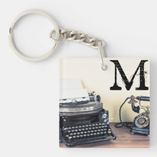 Vintage Type Writer Victorian Telephone Key Chain