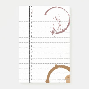 Vintage Typeart Coffee Stain Lined Sticky Notes
