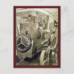 Vintage types of transport postcard