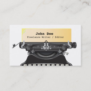 Vintage Typewriter Author Writer Business Card