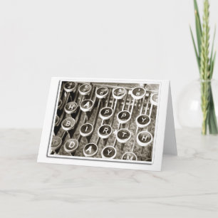 Vintage Typewriter Birthday Greeting Card
