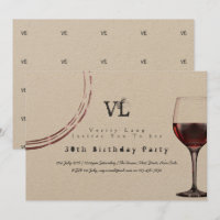 Vintage Typewriter Birthday Invites 30th 40th 50th