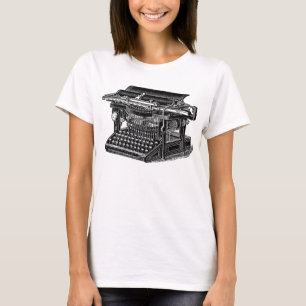 Vintage Typewriter - Black T-Shirt